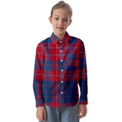 Galloway Red Modern Tartan Kids  Long Sleeve Shirt by tartantotartansred