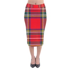 Stewart Royal Modern Heavy Weight Tartan Velvet Midi Pencil Skirt by tartantotartansreddesign