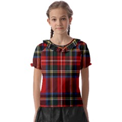 Stewart Royal Modern Tartan Kids  Frill Chiffon Blouse by tartantotartansreddesign