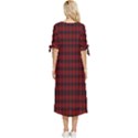 Tartan Red Bow Sleeve Chiffon Midi Dress View4