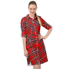 Macfarlane Modern Heavy Tartan Long Sleeve Mini Shirt Dress by tartantotartansallreddesigns