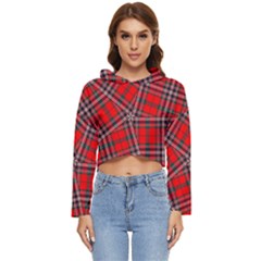 Macfarlane Modern Heavy Tartan Women s Lightweight Cropped Hoodie by tartantotartansallreddesigns