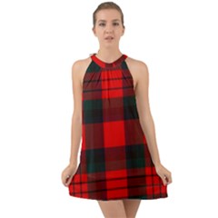 Macduff Modern Tartan 2 Halter Tie Back Chiffon Dress by tartantotartansallreddesigns