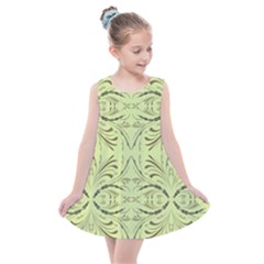 Floral Folk Damask Pattern Fantasy Flowers  Kids  Summer Dress by Eskimos