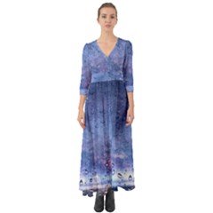 Gouttes D eau Galaxy Button Up Boho Maxi Dress by kcreatif