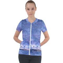 Gouttes D eau Galaxy Short Sleeve Zip Up Jacket by kcreatif