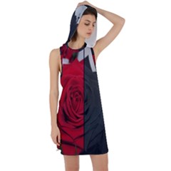 Roses Rouge Fleurs Racer Back Hoodie Dress by kcreatif