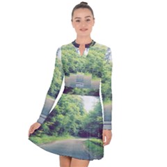 Photo Vue Sur Forêt  Long Sleeve Panel Dress by kcreatif