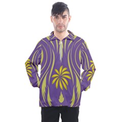 Folk Flowers Print Floral Pattern Ethnic Art Men s Half Zip Pullover by Eskimos