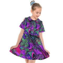 Neon Aquarium Kids  Short Sleeve Shirt Dress by MRNStudios