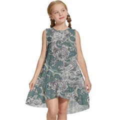 Seaweed Mandala Kids  Frill Swing Dress by MRNStudios