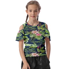 Flowers Pattern Kids  Butterfly Cutout Tee by Sparkle