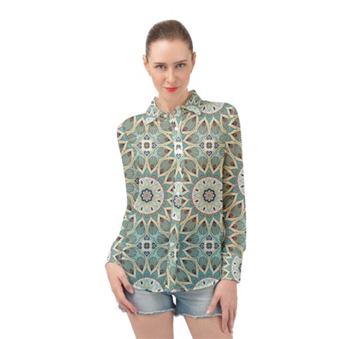 Mandala  Long Sleeve Chiffon Shirt by zappwaits