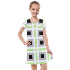 Agender Flag Plaid Kids  Cross Web Dress by WetdryvacsLair