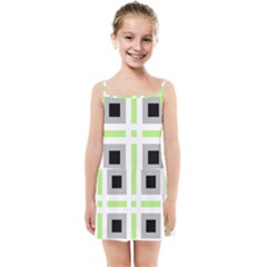 Agender Flag Plaid Kids  Summer Sun Dress by WetdryvacsLair