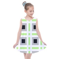 Agender Flag Plaid Kids  Summer Dress by WetdryvacsLair