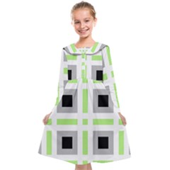 Agender Flag Plaid Kids  Midi Sailor Dress by WetdryvacsLair