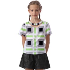 Agender Flag Plaid Kids  Front Cut Tee by WetdryvacsLair