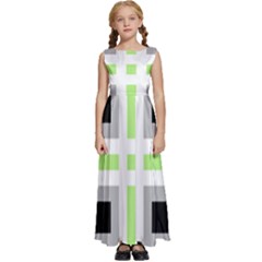 Agender Flag Plaid Kids  Satin Sleeveless Maxi Dress by WetdryvacsLair