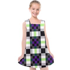 Agender Flag Plaid With Difference Kids  Cross Back Dress by WetdryvacsLair