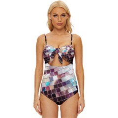 Funky Disco Ball Knot Front One-piece Swimsuit by essentialimage365