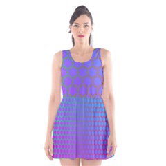 Hex Circle Points Vaporwave One Scoop Neck Skater Dress by WetdryvacsLair