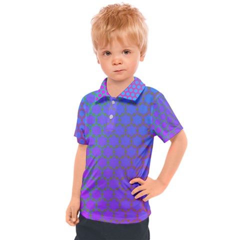 Hex Circle Points Vaporwave One Kids  Polo Tee by WetdryvacsLair