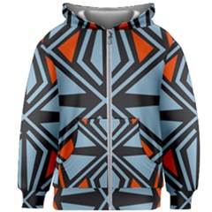 Abstract Geometric Design    Kids  Zipper Hoodie Without Drawstring by Eskimos