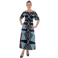 Abstract Geometric Design    Shoulder Straps Boho Maxi Dress  by Eskimos