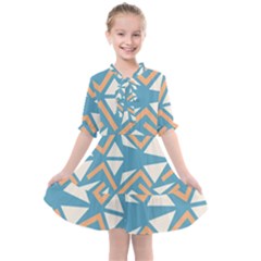 Abstract Geometric Design    Kids  All Frills Chiffon Dress by Eskimos