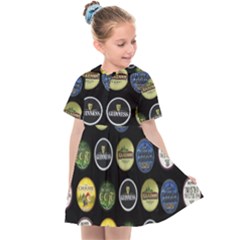 Beer Brands Logo Pattern Kids  Sailor Dress by dflcprintsclothing