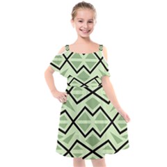 Abstract Pattern Geometric Backgrounds Kids  Cut Out Shoulders Chiffon Dress by Eskimos