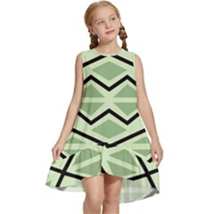 Abstract Pattern Geometric Backgrounds Kids  Frill Swing Dress by Eskimos