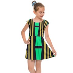 Abstract Pattern Geometric Backgrounds Kids  Cap Sleeve Dress by Eskimos