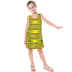 Abstract Pattern Geometric Backgrounds Kids  Sleeveless Dress by Eskimos