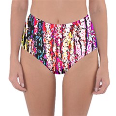 Colorful Bark Reversible High-waist Bikini Bottoms