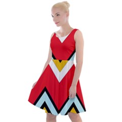 Chevron Colorful Print Knee Length Skater Dress by FunDressesShop