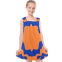 Blue doodles on orange Kids  Cross Back Dress View1