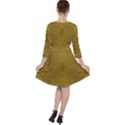 Gold Glitter Quarter Sleeve Ruffle Waist Dress View2