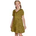 Gold Glitter Kids  Short Sleeve Tiered Mini Dress View2