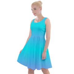 Blue And Pink Ombre Knee Length Skater Dress by FunDressesShop