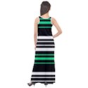 Green and white black Stripes Sleeveless Velour Maxi Dress View2