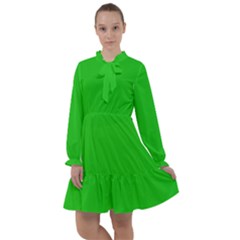 Plain Green All Frills Chiffon Dress by FunDressesShop