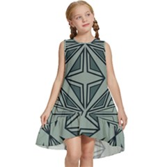 Abstract Pattern Geometric Backgrounds Kids  Frill Swing Dress by Eskimos