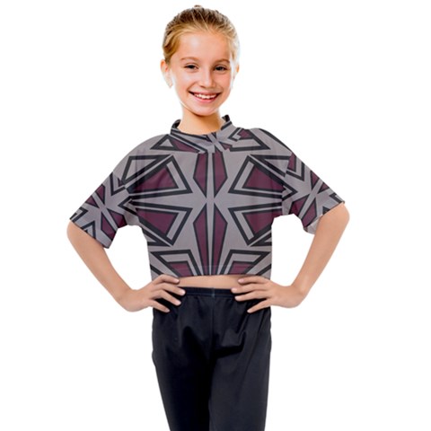 Abstract Pattern Geometric Backgrounds Kids Mock Neck Tee by Eskimos