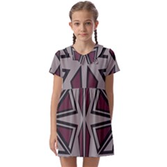 Abstract Pattern Geometric Backgrounds Kids  Asymmetric Collar Dress by Eskimos