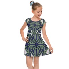 Abstract Pattern Geometric Backgrounds Kids  Cap Sleeve Dress by Eskimos