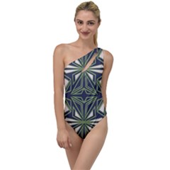 Abstract Pattern Geometric Backgrounds To One Side Swimsuit by Eskimos