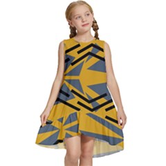 Abstract Pattern Geometric Backgrounds Kids  Frill Swing Dress by Eskimos