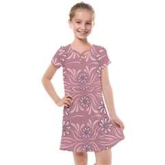 Folk Flowers Print Floral Pattern Ethnic Art Kids  Cross Web Dress by Eskimos